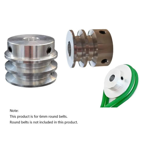 Heavy Duty Aluminum Alloy Double Groove Pulley 30mm OD 11mm Fixed Bore V Shape Wheel For Motor Shaft Drive image