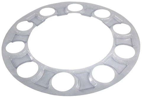 ABS Chrome Front Axle Cover Kit With 33mm Thread-On Nut Covers For Semi Trucks Spiked, fits 10-hole wheels bolt circle 11.25