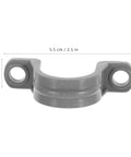 Killer Grip 20 Pack PVC Pipe Clamps Half Inch Conduit Straps grey plastic clamp with holes for secure installation and routing.