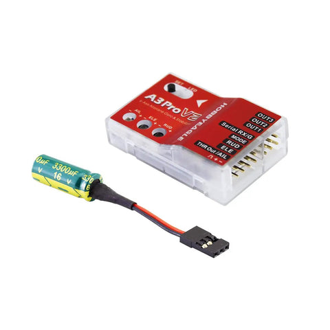A3 Pro V2 6 Axis RC Plane Stabilizer Gyro Controller For Fixed Wing Aircraft, includes cable and accessories, 32 Bit MCU design.
