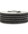 Five dark gray depressed-center metal grinding wheels for angle grinders, 4.5-inch diameter, 7/8-inch arbor.
