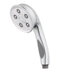 Premium Handheld Shower Head With AnyStream 360° Technology, chrome finish, ergonomic grip, view of spray nozzles