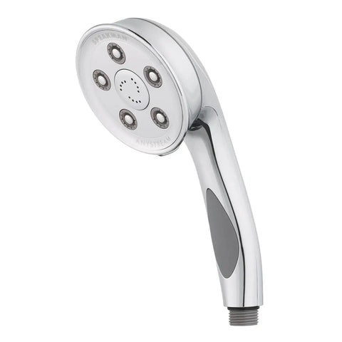 Premium Handheld Shower Head With AnyStream 360° Technology, chrome finish, ergonomic grip, view of spray nozzles