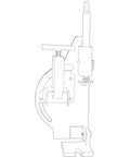 Technical drawing of aluminum pipe notcher 0-45 degree adjustable for 2 inch pipes and tubes, showing built-in protractor.