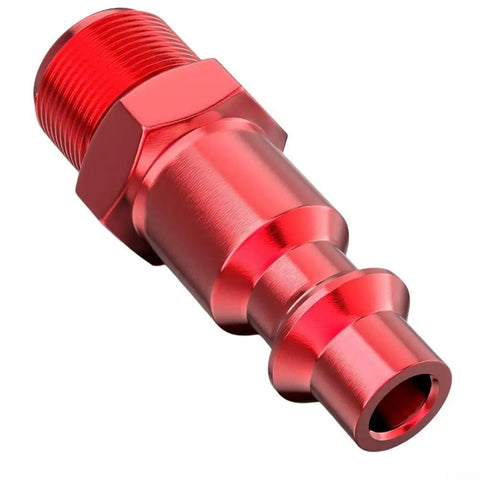 Straight Up Heavy Duty 7.5 Meter Retractable PU Air Hose Kit With Auto Rewind Mechanism Keeps Coils Tangle Free At Workshop Bench Plus Quarter Inch Quick Fit Connection Tips That Withstands Oil And Grease Without Kinking Around Your Tools And Gear red metal air hose fitting