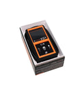 Long Reach Digital Borescope With 46 Inch Flexible Probe, 8.5mm Camera, device in packaging with buttons visible