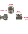 Stainless Steel Wire Rope Clip Set 20 Pcs With Double Hole Clamp 3mm Wire Hole M4 Screw Hole shown with measurements and details