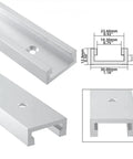 Heavy Duty Aluminum T Track Miter Slot Fence Guide For Woodworking Jigs, 1.18" width, precise dimensions for accurate cutting.
