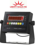 Serious Gig Industrial Floor Platform Scale For Warehouse Shipping And Freight Pallet Jobs Featuring Rock Solid Steel Deck Supporting Twenty Thousand Pounds digital weighing indicator with display and buttons.