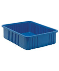 Dividable Grid Heavy Duty Part Organizer Blue Bins 3 Pack For Garage Or Workshop Storage With Durable Compartments 23 In Long 18 In Wide 6 In High Great For Sorting Small Parts, single blue bin