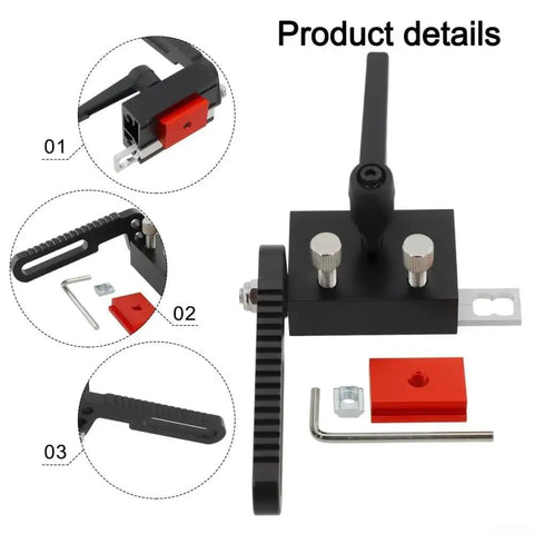 Heavy Duty Aluminum Miter Track Stop With Slick Glide Slider And Lock Tight Pin For Saw Table Conversion And Dead On Accuracy In Woodworking Jig Projects Diy Shop Staple showing detailed components and assembly parts.