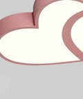 Heart Shaped LED Ceiling Light For Bedroom With Remote, 35W Energy Saving Acrylic Lamp, close-up of pink heart design