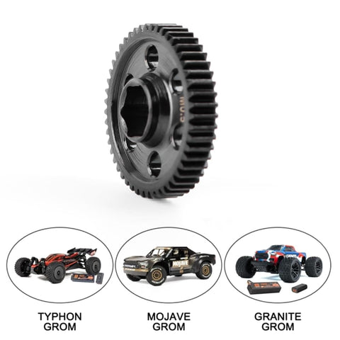 Chrome Steel 0.5M 49T Spur Gear upgrade for ARRMA Granite Mojave Typhon Grom Losi RC Trucks with robust construction