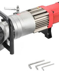 Professional Electric Hydraulic Rebar Bender 3200W Brushless Motor, features steel blade and control handle for rebar bending.