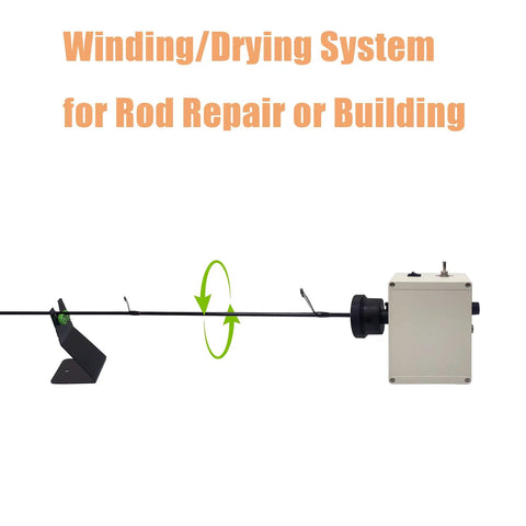 Rod Dryer For Rod Building And Epoxy Drying Wrapping And Winding tool with iron stand and rubber chuck, pro gear for anglers.
