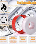 4 Rolls Of 1/2 Inch By 32.8 Ft White Plumbers Tape For Pipe Thread Sealing And Leak Prevention In Home Plumbing, pro grade, with plumbing diagram and fixtures