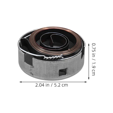 Top Shelf Drill Press Quill Return Spring Assembly With Reinforced Steel Cap For Smooth Bench Feed Recovery And No Nonsense Stationary Tool Repair Upgrades Measuring Two Point Zero Four Inches, 2.04 in steel spring.