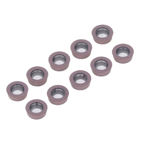 10 Piece Carbide Turning Insert Set For CNC Lathe Milling Machine Tools easy install compact design durable cutter kit close-up view of inserts