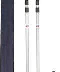 Aluminum Adjustable Camping Tarp Poles Set Of 2 Telescoping Lightweight Tent Poles From 35 To 90 Inches with carry bag and base