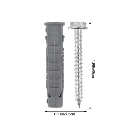 Heavy Duty Drywall Anchors And Carbon Steel Screws Kit 6 Piece Set Rust Resistant And Oxidation Resistant Great For Air Conditioning Hangers And TV Wall Mount Installations, 5cm