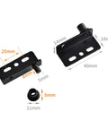 Heavy Duty Black Pivot Hinges 2 Pack For Super Secure Doors Bushing Shaft Hardware showing dimensions and components.