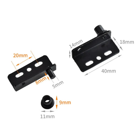 Heavy Duty Pivot Hinges 2pcs Super Strong Shaft Door Bushing For Reliable And Safer Home Improvement Hardware showing measurements and design details.