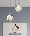 Modern Farmhouse Chandelier With Nordic Crystal Drops, Chrome Pendant Light Fixture For Entryway, Living Room, 3 Lights