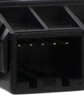 Close-up of Zero Hassle Left HVAC Mode Door Actuator connector for 2015-2023 Hyundai Kia models, black plastic, electrical component.