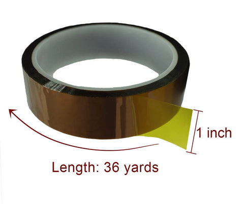 High Temperature Polyimide Tape For Heat Transfer And 3D Printers Kapton Style Electronics Tape 1 Inch Wide By 36 Yards roll view