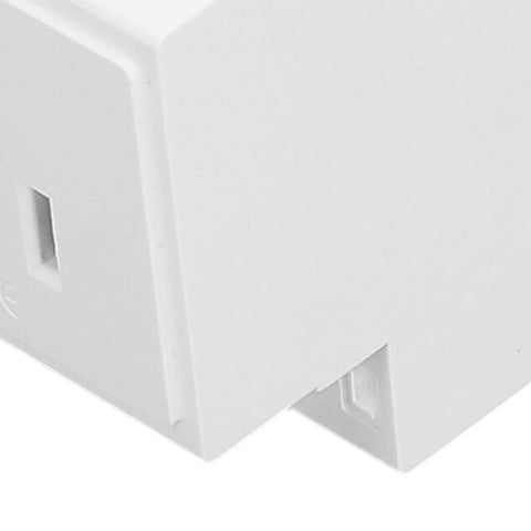 Close-up of Built Like A Tank Din Rail Power Outlet Socket with flame retardant nylon housing, showcasing its rugged design.