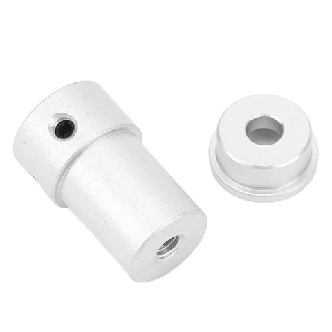 4mm Mounting Hub Universal Aluminum Alloy Motor Shaft Coupling for Robot Wheels, visible in silver finish with precision machining.
