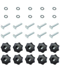 T Track Knob Kit With Seven Star Knobs And 1/4-20 Bolts And Washers, 10 Pack T Track Fasteners For Woodworking Jigs And Fixtures