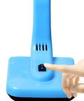 Finger pressing SPST on/off rocker switch on blue appliance, resembling 15 Pack SPST On Off Rocker Switches 2 Pin Round Mini Boat Car