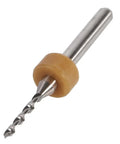 Close-up of a Pro Grade Tungsten Carbide PCB Micro Drill Bit from the Ten Piece Set for precise circuit board drilling.
