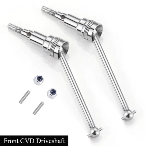 High Speed 1 By 18 RC Front And Rear CVD Driveshaft Dogbone Axle Shafts 4 Piece Upgrade For HBX 18859 18858 18868 Off Road Car Truck Beefed Up CNC Machined Metal Install Easy Front And Rear Set front CVD driveshafts with pins and nuts