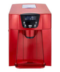 Top Shelf Countertop Ice Maker Delivers Clear Blocks Fast Automatic Draining Compact Kitchen Essential For Home Bars Summer Cookouts Quick Freeze No Drama Setup Tough Build Quality Guaranteed in red with control panel.