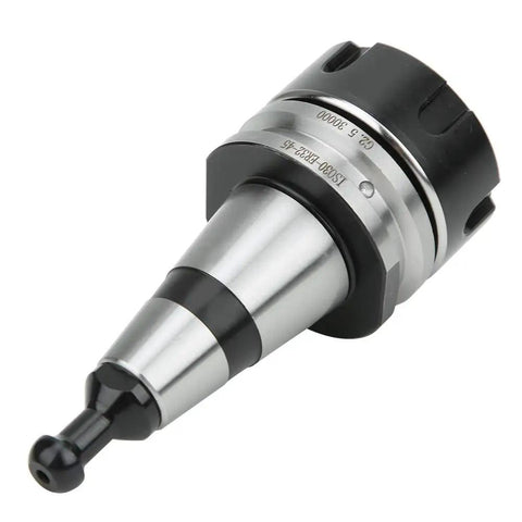 Top Tier Horett CNC Mill Collet Chuck Holder Set ISO 30 build for 30k RPM high speed machining showing steel design and precision.