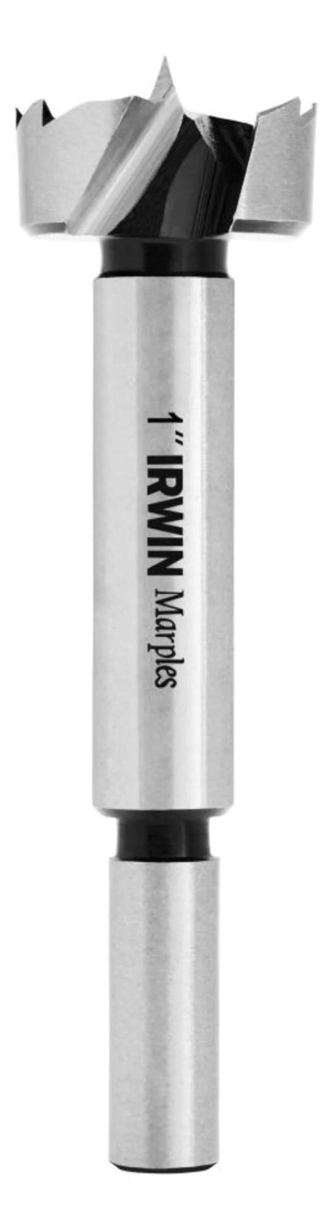 Front view of IRWIN Marples Forstner wood drill bit, 1-inch steel bit
