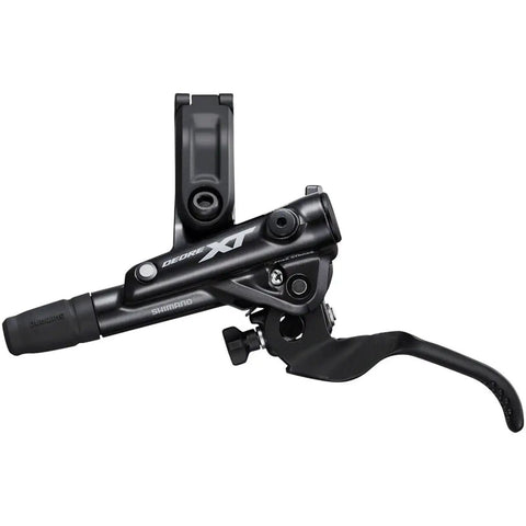 XT Hydraulic Disc Brake Set With Four Piston Calipers, Post Mount, Aluminum Lever, 1000mm Hose, Metal Pad With Fin, J Kit Style