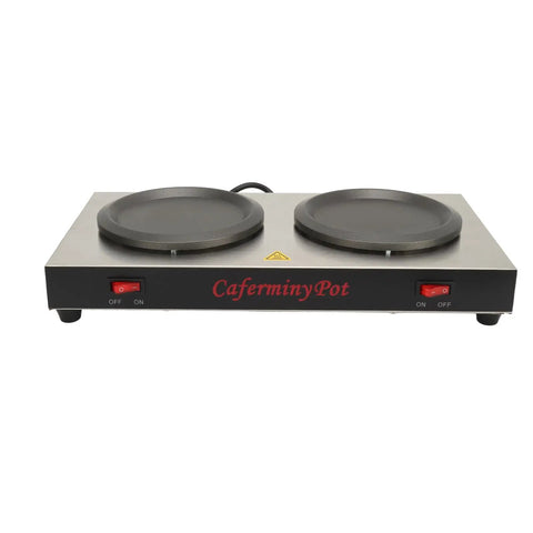 Heavy Duty Dual Plate Coffee Warmer Forged From Commercial Grade Stainless Steel Keeps The Daily Brew Piping Hot For Busy Cafes Buffets And Break Rooms No More Lukewarm Pot Serveware Just Steady Reliable Heat To Keep Service Flowing Smooth All Night Long, showing dual heating plates.