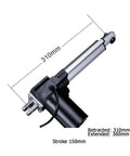 Beefed Up 6000N Linear Electric Actuator With 110-220V Power Supply And Controller 24V 6000N For High Precision Linear Motion 5 Mm Per Second Stroke 500 Mm Travel Durable Industrial Grade, 310mm stroke