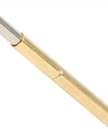 Close-up of High Accuracy Round Pogo Pin from Set Of 100Pcs For PCB Board Testing P156-E showing precision tip and low resistance design.