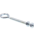 Beefy Eye Bolts With Nuts 1/4-20 x 4 Inches Zinc Plated Steel Set Of 10 shown from side angle