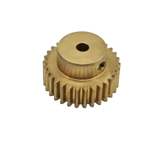 Beefy Copper Spur Gear 51 Teeth 51T 5mm Tooth Thickness 37mm Diameter 12mm Total Thickness 25mm Step Diameter 3mm Bore Straight Mechanical Pin