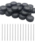 DIY RC Car Wheel Kit With 30 Rubber Toy Wheels And 15 Metal Shafts For Replacement Parts Includes 27mm Diameter 9mm Wide Wheels