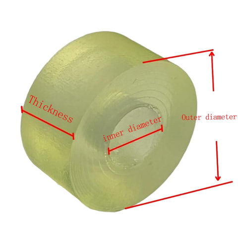Built To Last Polyurethane Vibration Damping Washers 8 Pack Oil Resistant Shock Absorbing Mounting Pads 30mm Outer 15mm Inner 5mm Thick close-up view with dimensions.