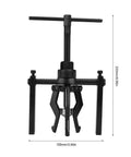 Three Jaw Gear Puller Bearing Extractor Tool Kit For Engine Repair Removing Stubborn Pilot Types Fast No Drama For Shop Crew Using Solid Build To Handle Pump Specs Within Set Range To Nail The Job Every Chance You Have. black carbon steel three-jaw puller, 100mm wide, 220mm tall