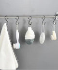 Eight Pack Three Point Five Inch Heavy Duty S Hooks With Safety Buckle Rust Proof Coated Metal Hanging Hooks for towels and tools