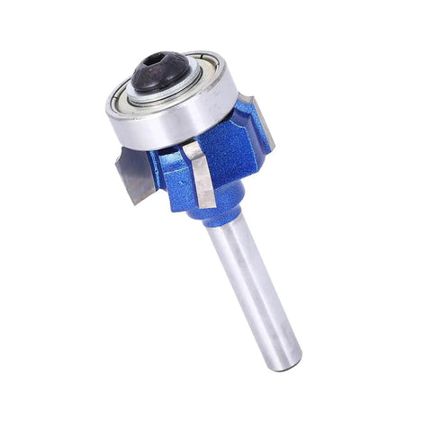 Upgrade Your Woodworking Game With This Kickin 8mm Round Router Bit For Electric Trimmers And Engraving Machines That Cuts Smooth Grooves And Delivers Serious Quality Performance Every Single Time: 8mm carbide router bit with blue casing.