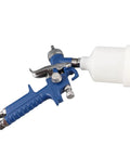 Keenso Pneumatic Paint Spray with Transparent Pot, blue handheld spray gun with clear paint cup for precise atomization.